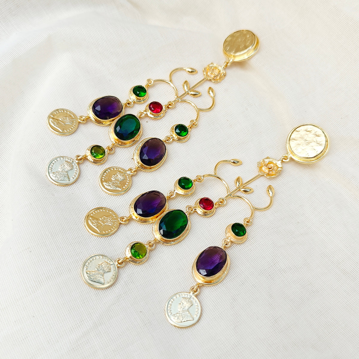 Regal Garden Statement Chandelier Earrings