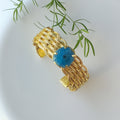 Solar agate mat bracelet - blue