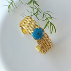 Solar agate mat bracelet - blue