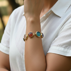 Multi quartz buttons bracelet