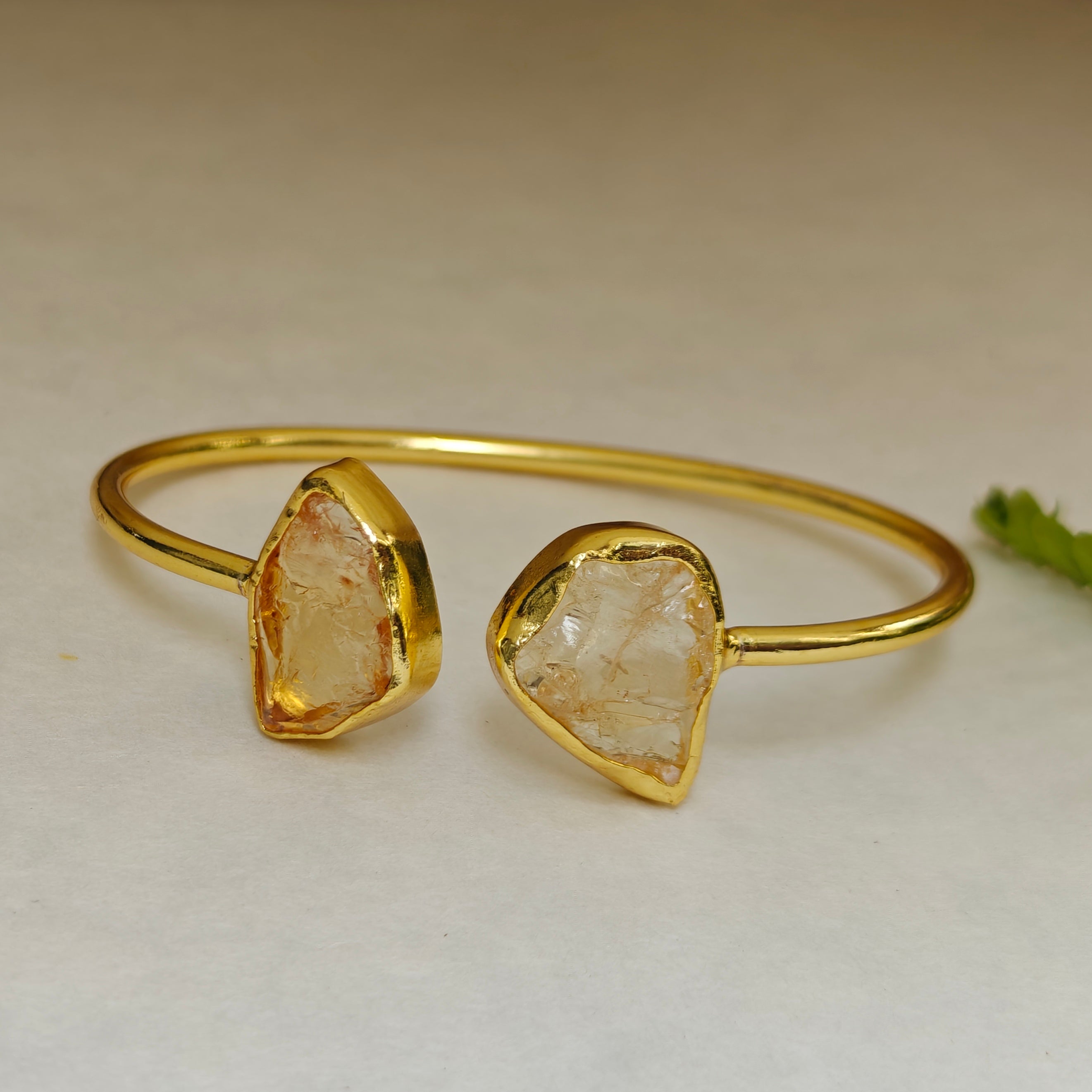 Natural Citrine Slim Open bangle