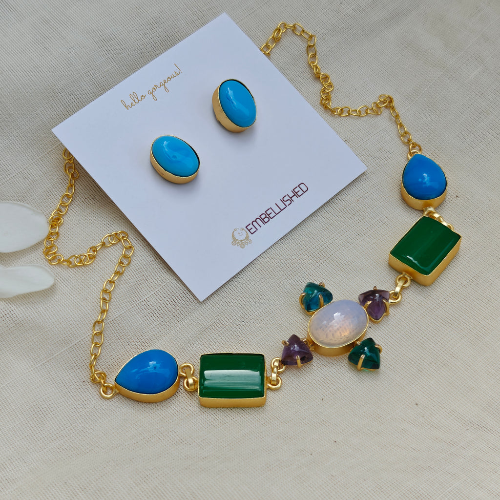 Dainty Boho Choker and Stud set