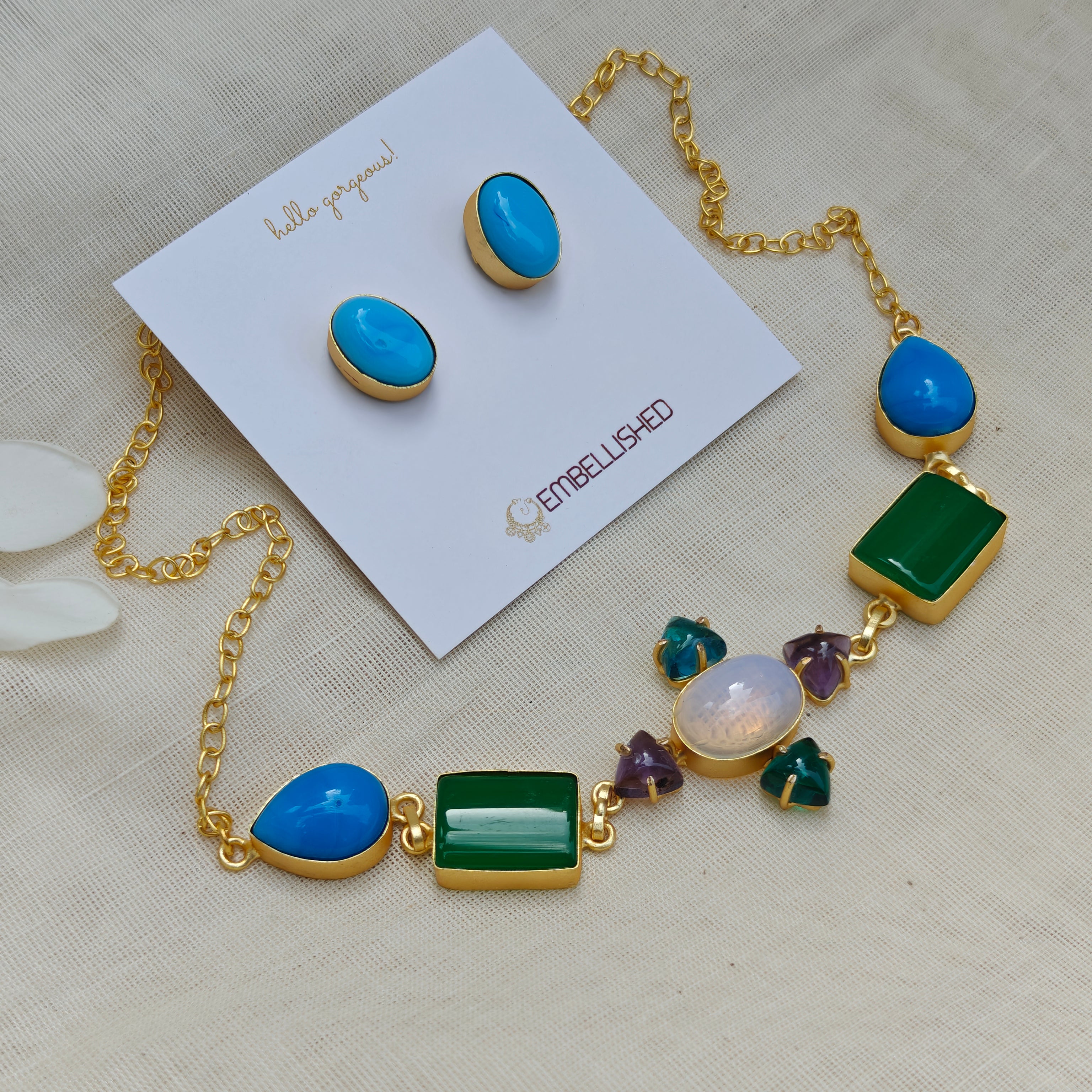 Dainty Boho Choker and Stud set