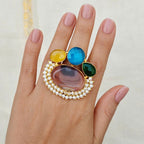 Kaleido Luxe Multi-Stone Ring - brown