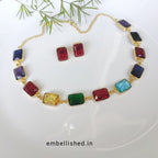Rainbow stones choker set