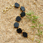 Raw black tourmaline stones bracelet