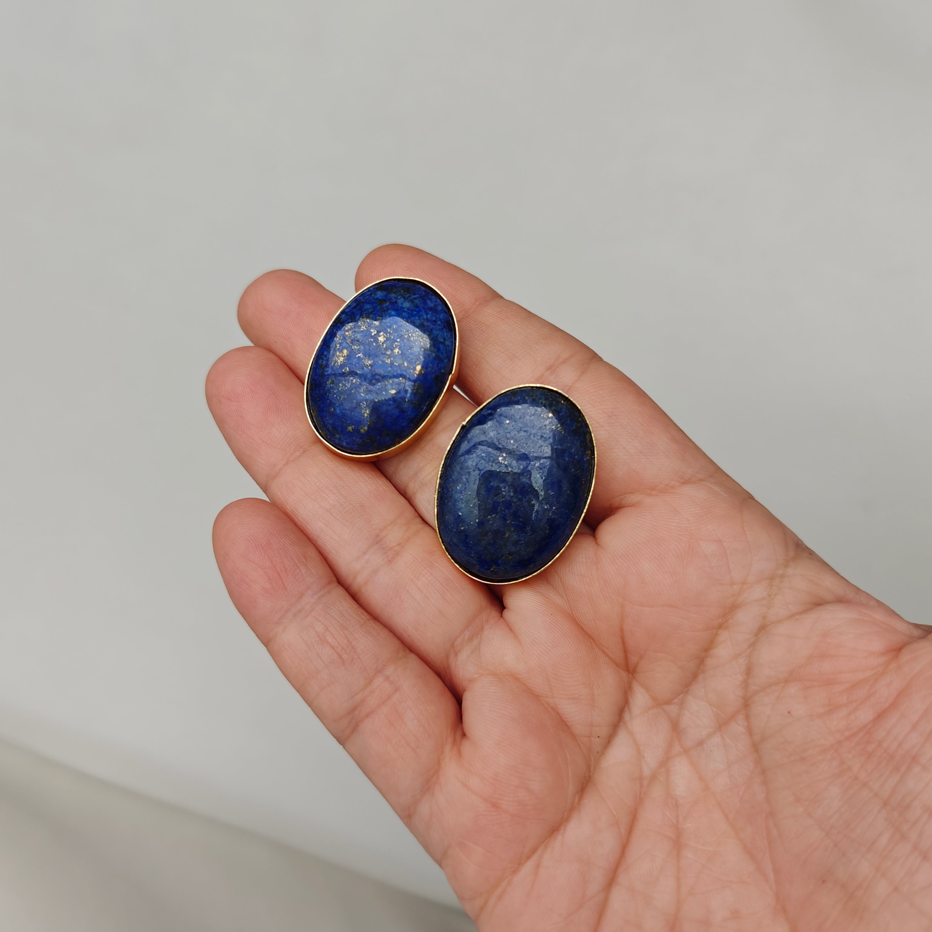 Large Oval Lapis Lazuli studs