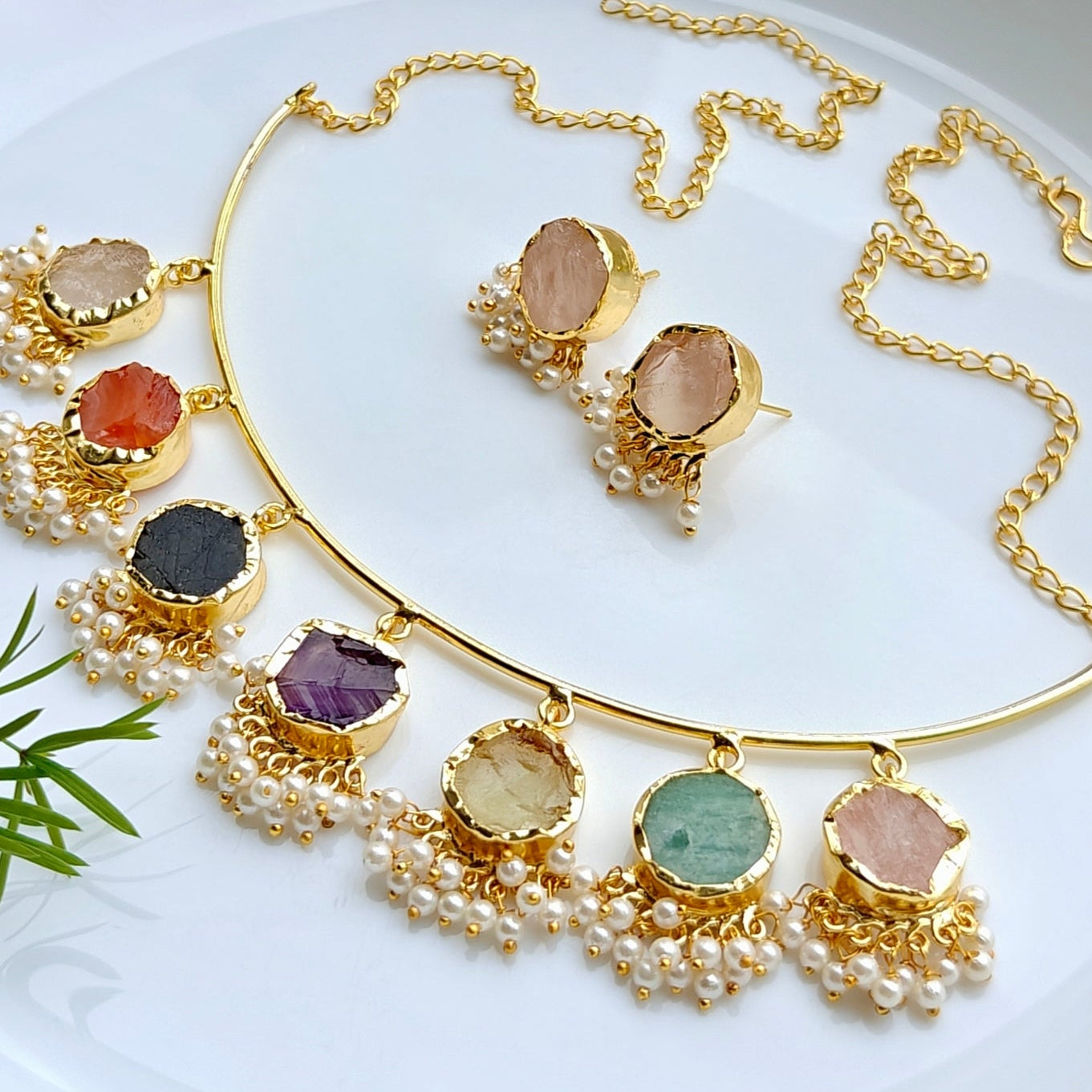 Gemstone Galore Ethnic Hasli set