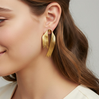Gold Ribbon stud earrings 🎗️