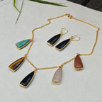 Multi Gemstone Charms Chain Necklace set